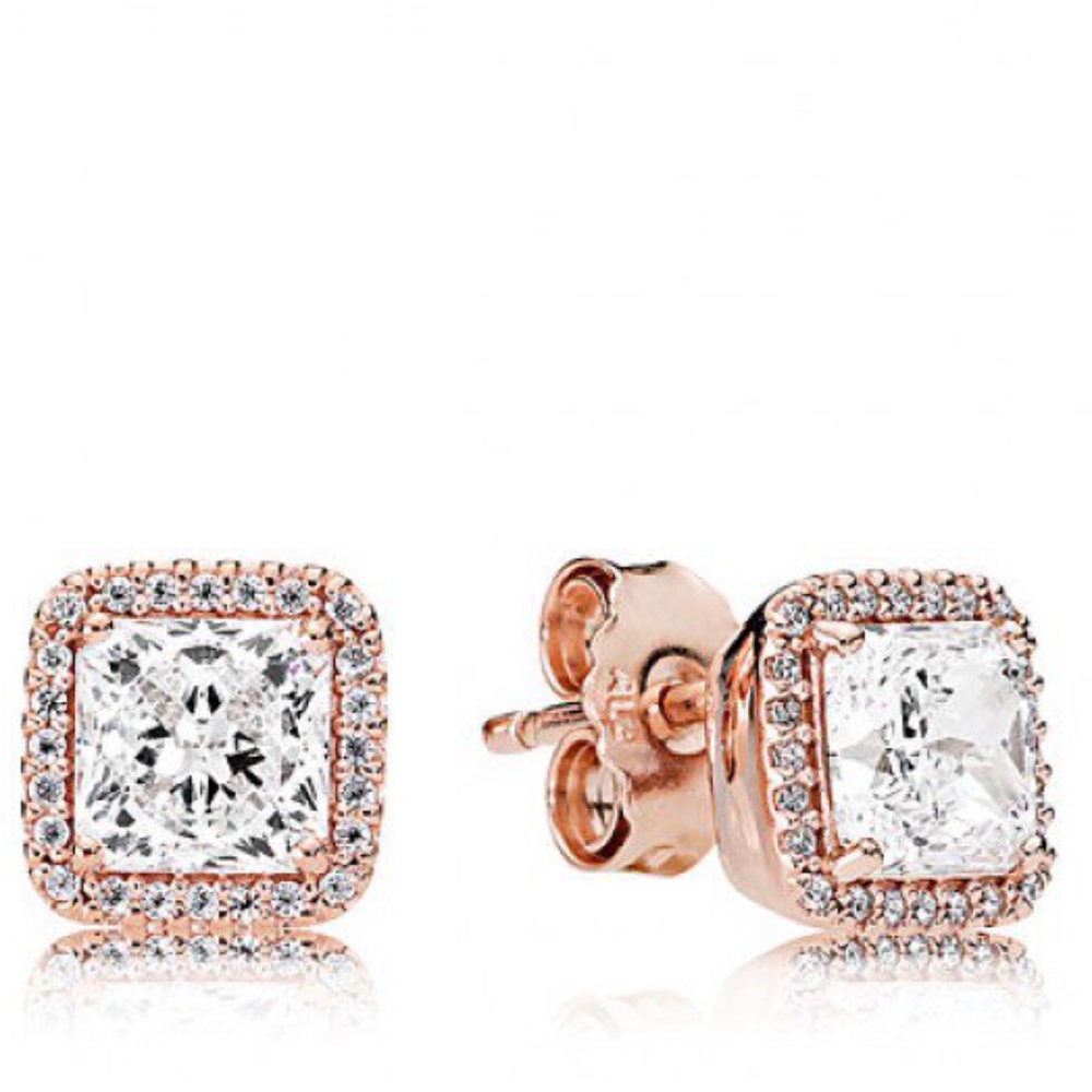 Pandora Timeless Elegance Stud Earrings - Rose - Picture 1 of 5